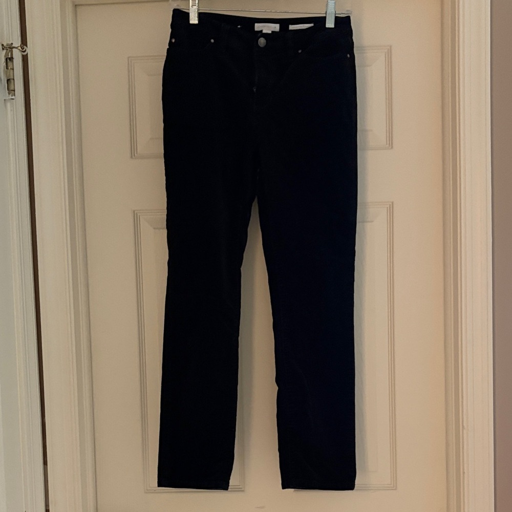 Charter Club Black Straight Leg Mis Rise Corduroy Pants